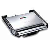 Tefal Kontaktgrill Inicio GC241D | Elektrogrill/Sandwichtoaster | Fettarmes Grillen | Panini,Toasts,Steak,Gemüse | Antihaftbeschichtete Grillplatten | 2000W | 36.3x10.8x33.2cm | Edelstahl/Schwarz