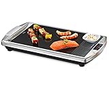 ROMMELSBACHER CERAN® Grill CG 2308/TC - Made in Germany, SCHOTT CERAN® Grillfläche, Temperatur von 80-280 °C einstellbar, LED-Display, Touch Control, Fettablaufrinne, Edelstahlgehäuse