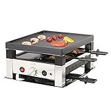 Solis 5 in 1 Table Grill 7910 Raclette 4 Personen - Raclette + Tischgrill + Wok + Pizza Grill + Crêpes - Elektrogrill - 1020W - Edelstahl