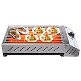 Elektrogrill, 2500W Tischgrill, Elektrischer BBQ-Grill, 220V, Einstellbare Temperatur 50-300°C, Grill Größe 42.5x22cm, einfache Reinigung, 54.2x28x12cm - Silber