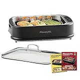 PowerXL Smokeless Grill - Elektro Grill - Rauch- & gerucharmer Grillgenuss - mit Grillplatte, Grillrost & Aromafunktion - Anti-Haft-Beschichtung - mit Thermo-Glasdeckel - Indoor Grill - 1500 Watt